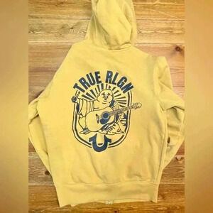True Religion | Mustard Color Hoodie | Full Zip | Women’s S